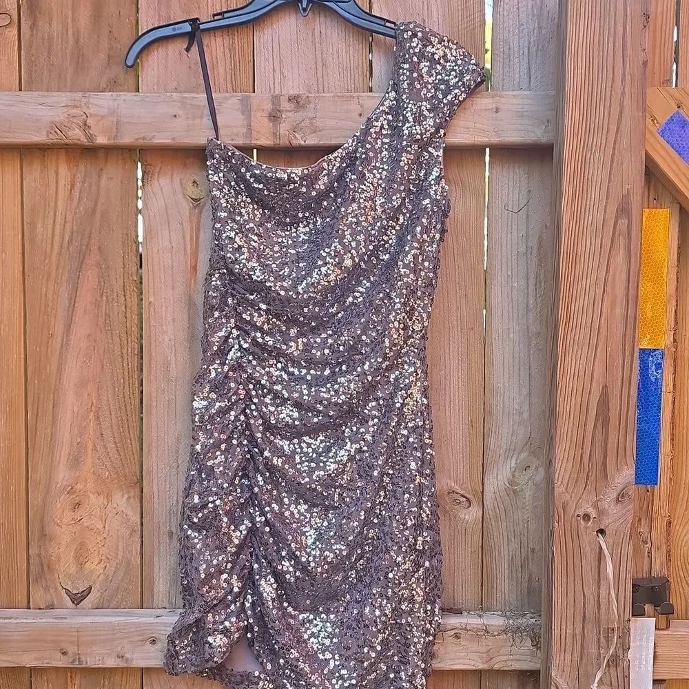 Sequin One-Shoulder Dress